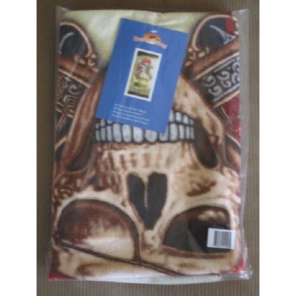 New Pirate Ship Skull Bath Beach Pool Towel GIFT Jolly Roger Guns Pirates Cotton - Picture 2 of 2